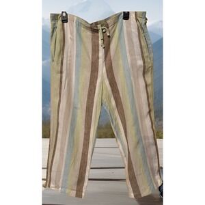 Kate Hill Linen Crop Pants‎ Size Small Boho Resort Vacation